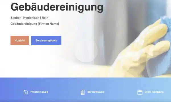 Webseite für Gebäudereinigungen